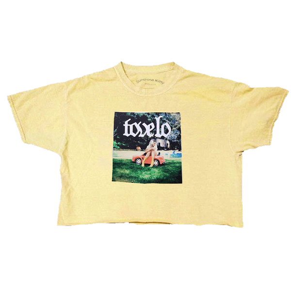 PINK CAR YELLOW CROP TOP